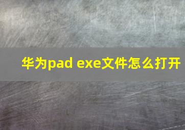 华为pad exe文件怎么打开